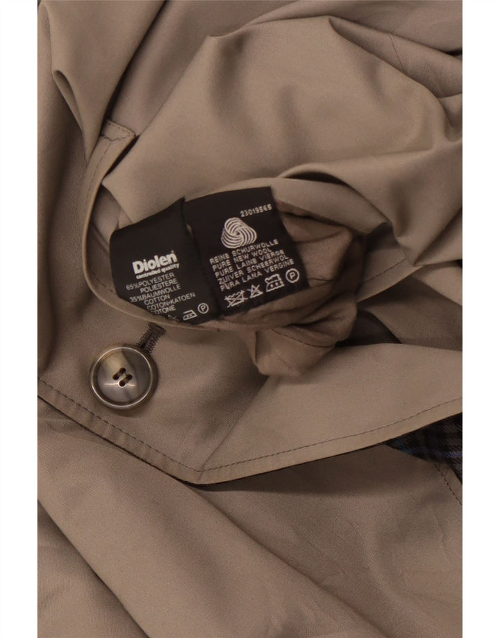 Trench reversibile da uomo DIOLEN UK 40 grande poliestere a quadri grigi