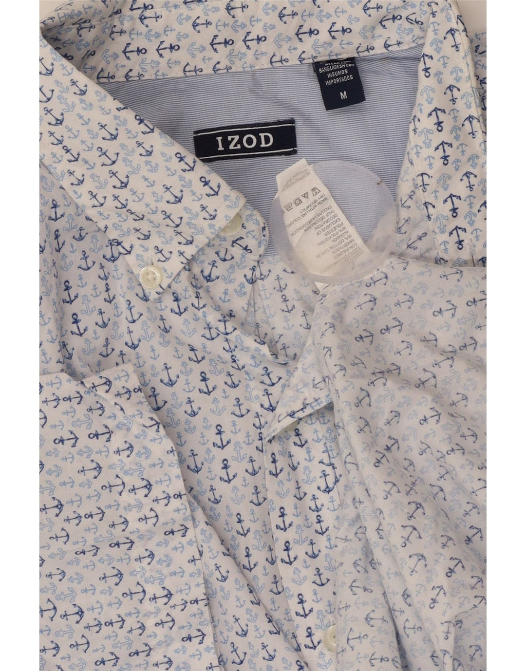 Camicia a maniche corte da uomo IZOD in cotone maculato blu medio