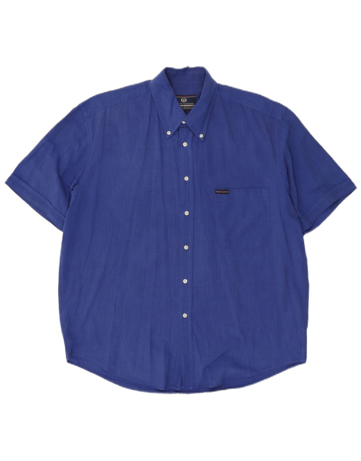 Camicia Uomo Manica Corta Sergio Tacchini Large Blu Cotone