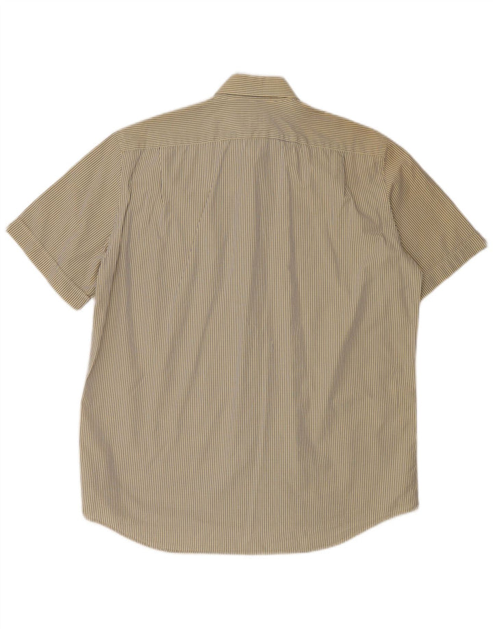 Camicia a maniche corte da uomo Lacoste taglia 42 in cotone a quadri gialli grandi