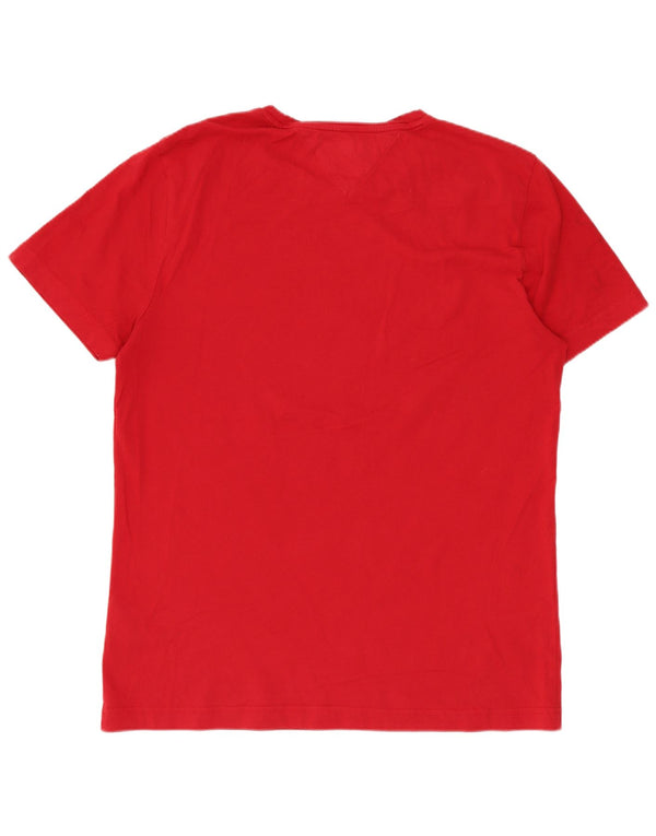 T-shirt grafica da uomo Tommy Hilfiger Top grande in cotone rosso
