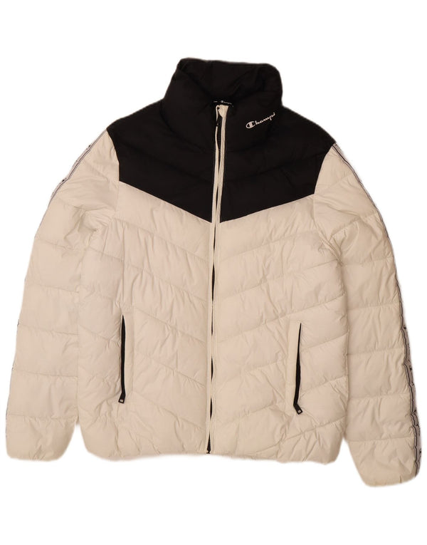 Giacca imbottita grafica da donna Champion UK 16 Large White Colourblock