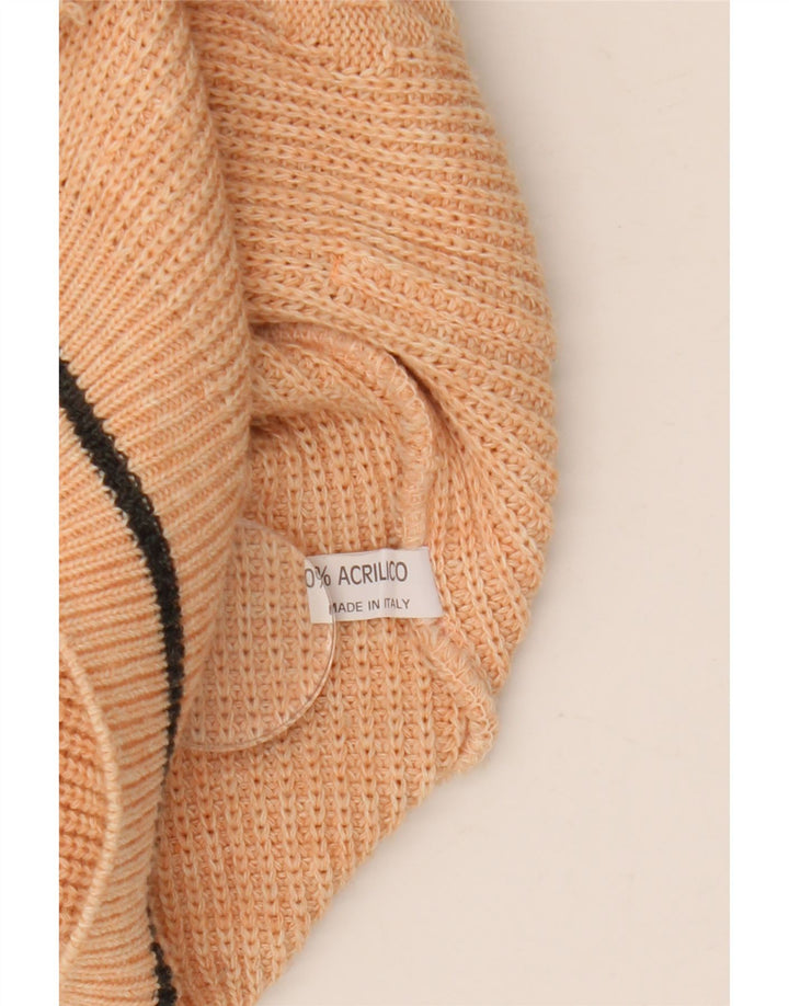 Maglione cardigan ampio da uomo vintage in acrilico beige medio