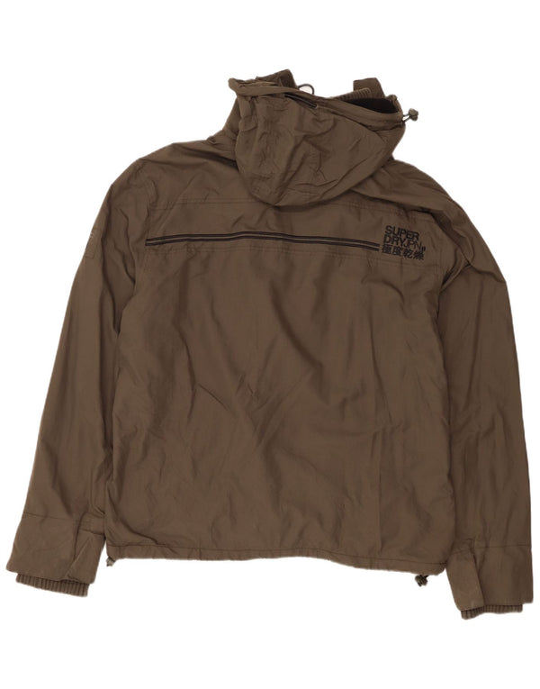 Giacca a vento con cappuccio da uomo Superdry UK 46 3XL nylon kaki