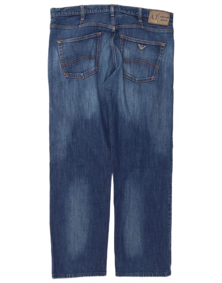 Jeans dritti regolari da uomo Armani W36 L30 cotone blu