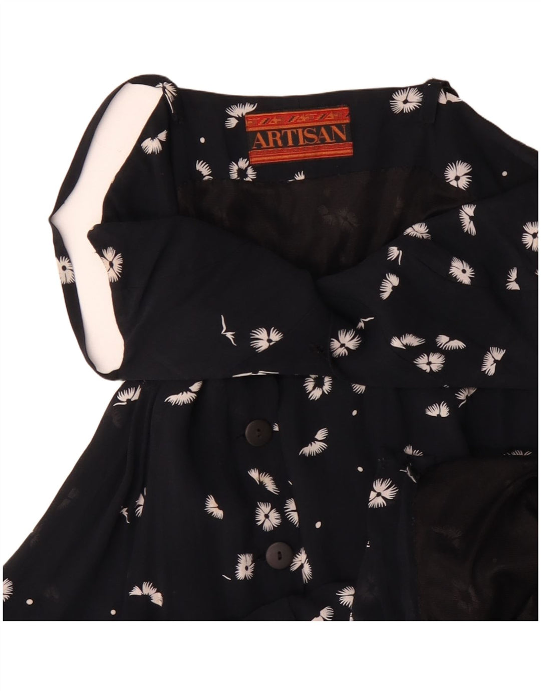 Abito sottoveste da donna Artisan UK 12 medio nero floreale