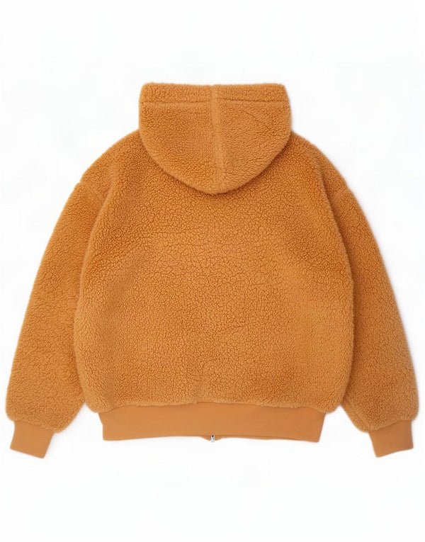 Topshop Giacca in pile oversize con cappuccio da donna UK 8 Small Beige Poliestere