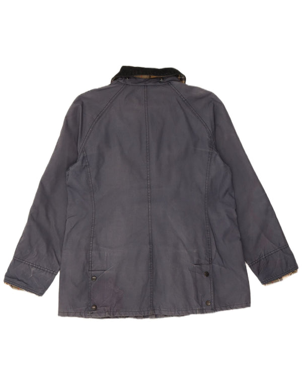 Giacca da donna in cotone cerato BARBOUR UK 12 Cotone medio blu navy