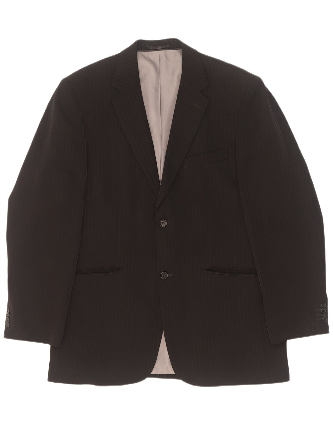 Giacca blazer da uomo a 2 bottoni Angelo Litrico UK 40 grande gessato nero