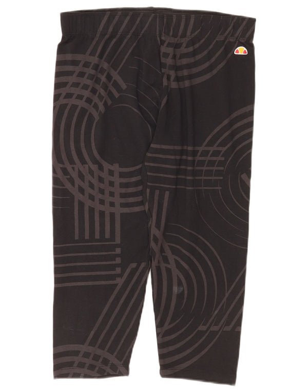 Leggings Capri da donna Ellesse UK 12 cotone geometrico nero medio