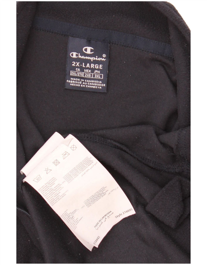 Maglione in pile da uomo con zip e collo Champion 2XL poliestere blu navy