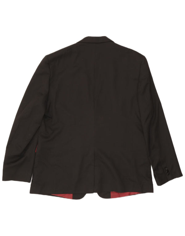 MARKS & SPENCER Giacca blazer lunga vestibilità regolare da uomo IT 58 4XL Nera