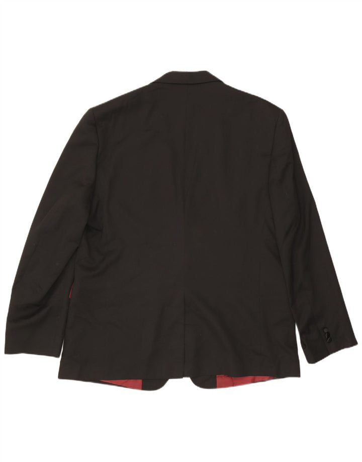 MARKS & SPENCER Giacca blazer lunga vestibilità regolare da uomo IT 58 4XL Nera