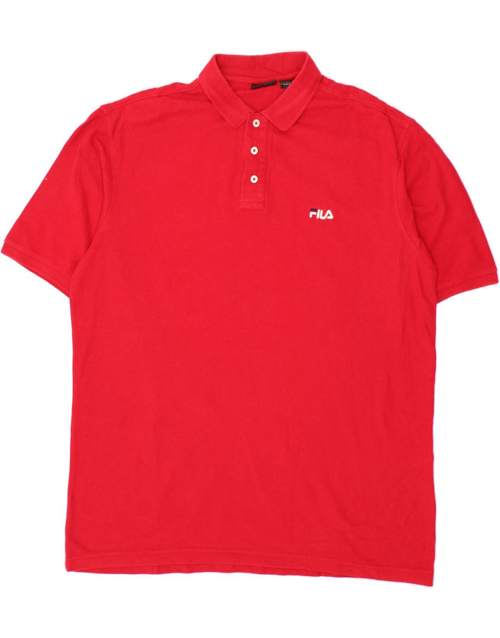 FILA Mens Polo Shirt 2XL Red Cotton Vintage Fila and Second-Hand Fila from Messina Hembry 
