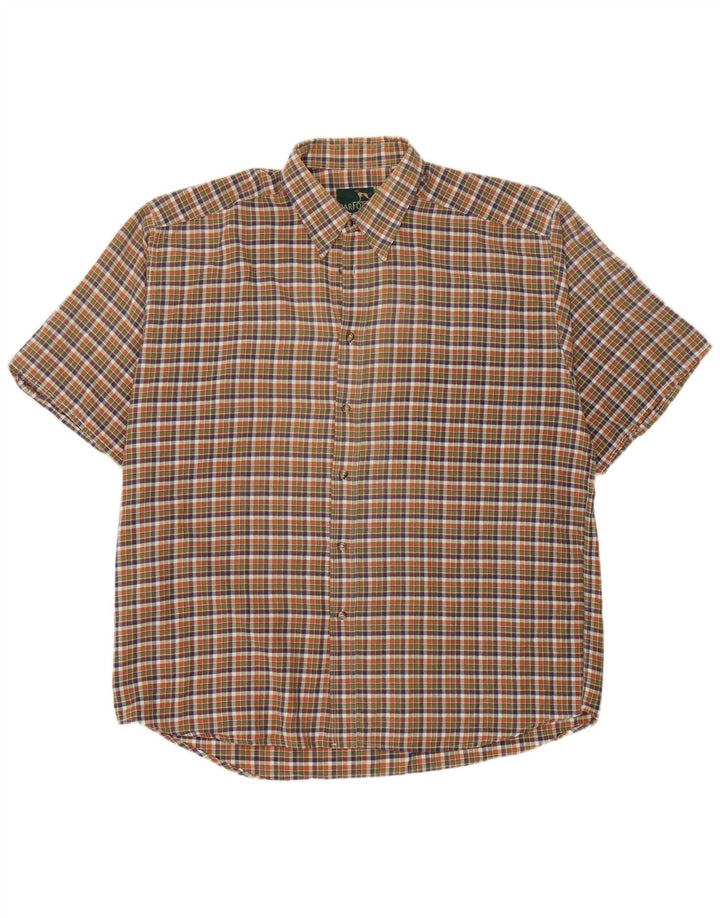 Camicia a maniche corte da uomo Parforce 2XL a quadri multicolore