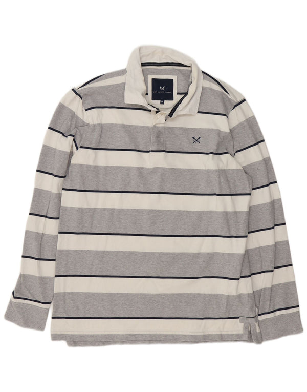 Crew Clothing Polo da rugby da uomo a maniche lunghe XL a righe grigie