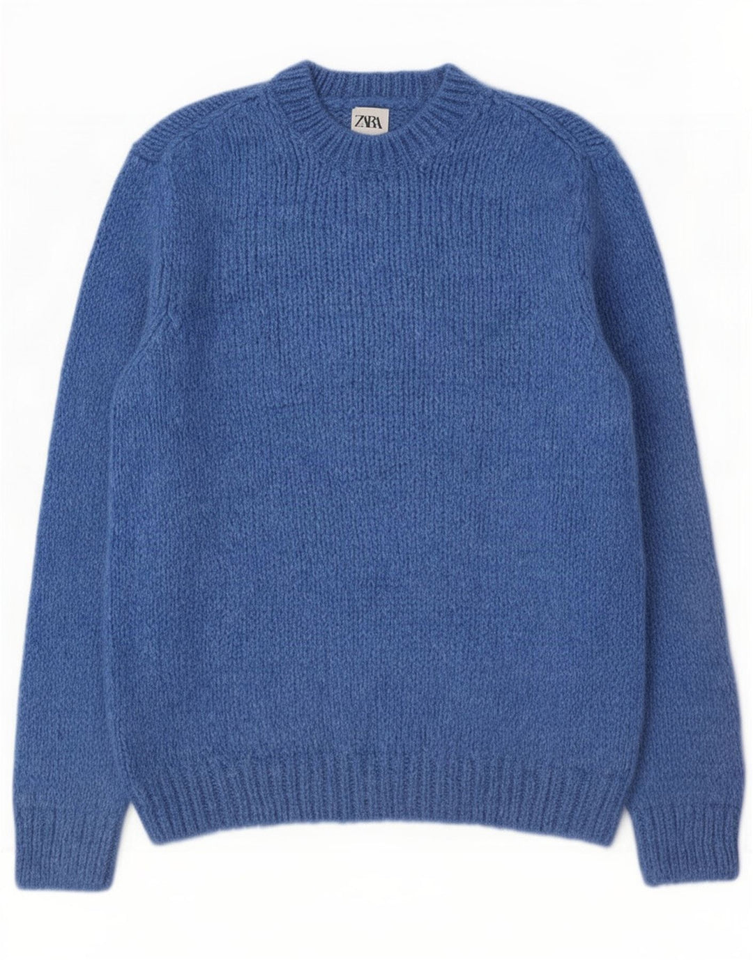 Maglione maglione girocollo da uomo Zara in acrilico blu medio