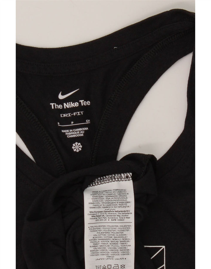 Canotta grafica Nike Dri Fit da donna UK 10 piccola in poliestere nero
