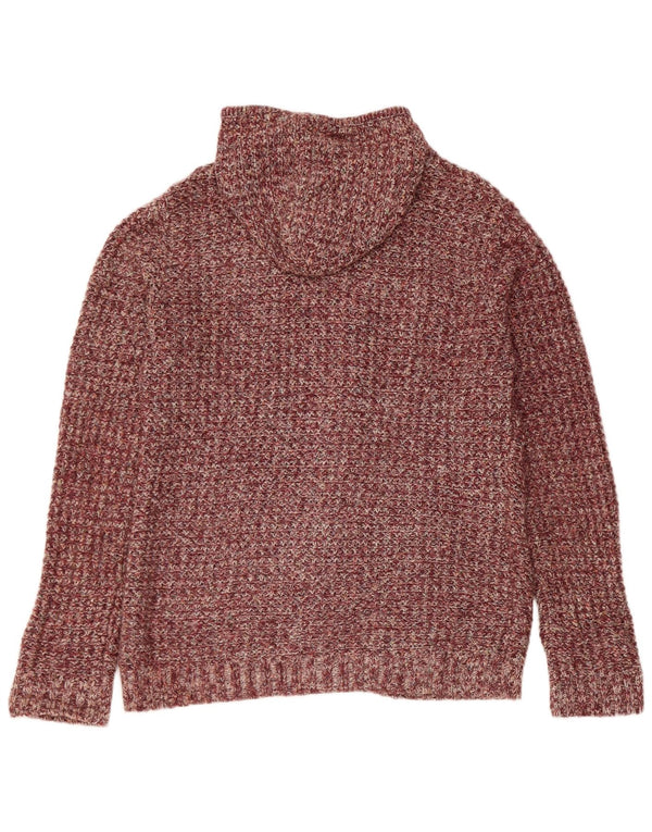 Maglione cardigan con cappuccio da donna Fat Face UK 16 Grande bordeaux screziato