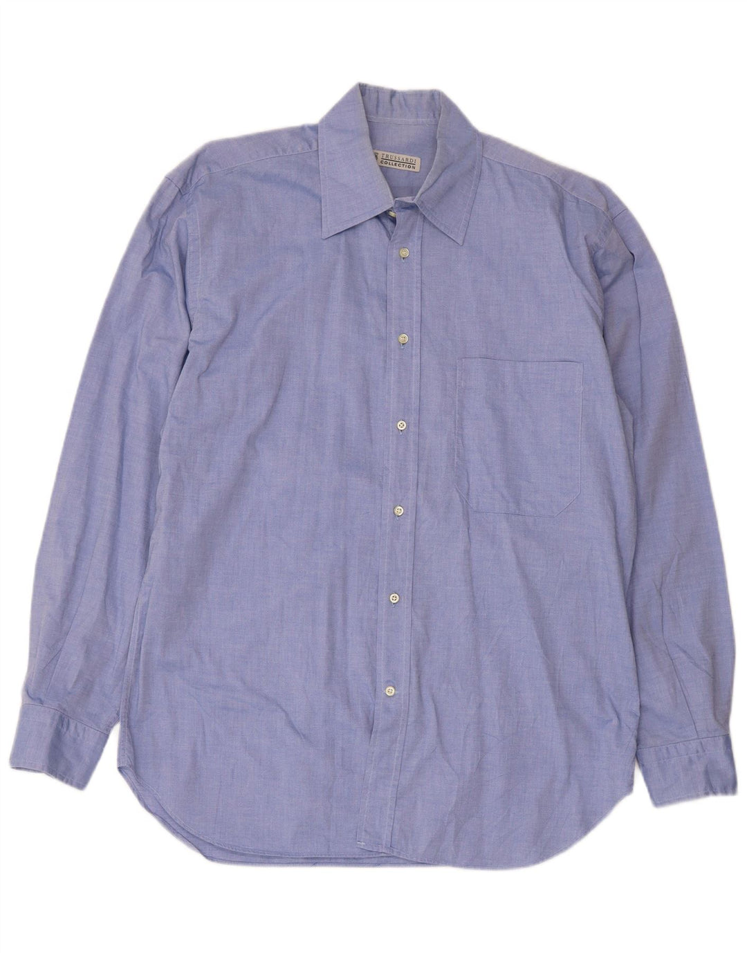 Camicia Uomo Trussardi Jeans Taglia 40 15 1/2 Cotone Blu Medio