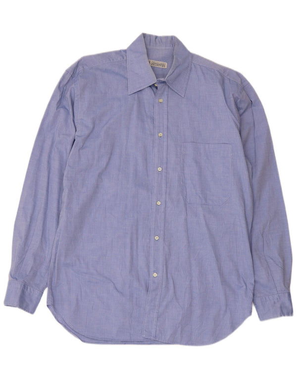 Camicia Uomo Trussardi Jeans Taglia 40 15 1/2 Cotone Blu Medio
