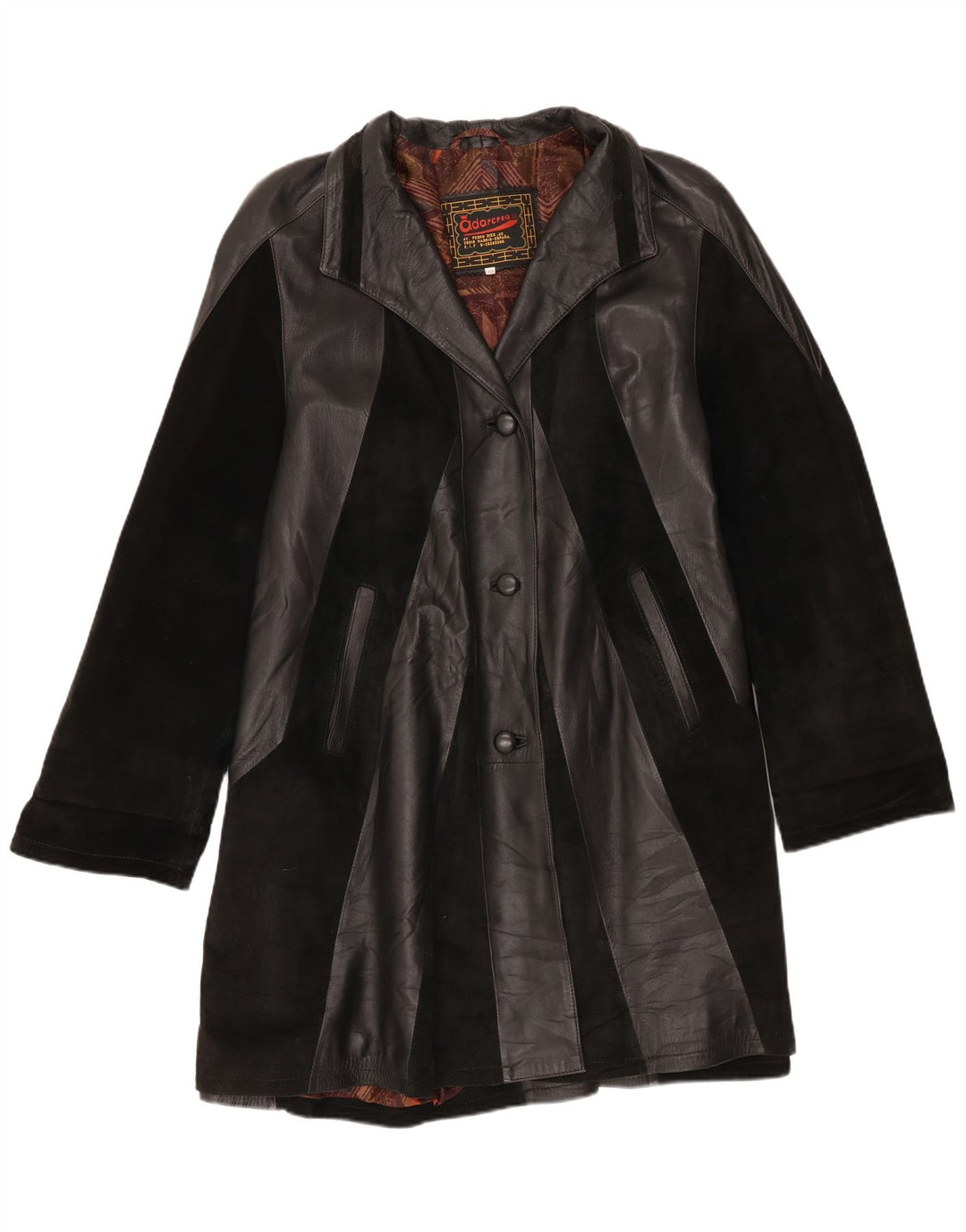 Cappotto in pelle da donna Adarcrea EU 48 2XL Pelle color block nera