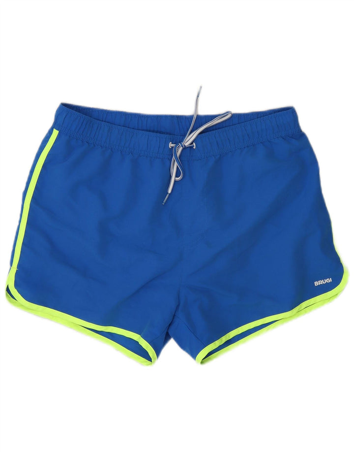 Pantaloncini da bagno da uomo Brugi in poliestere color block blu medio
