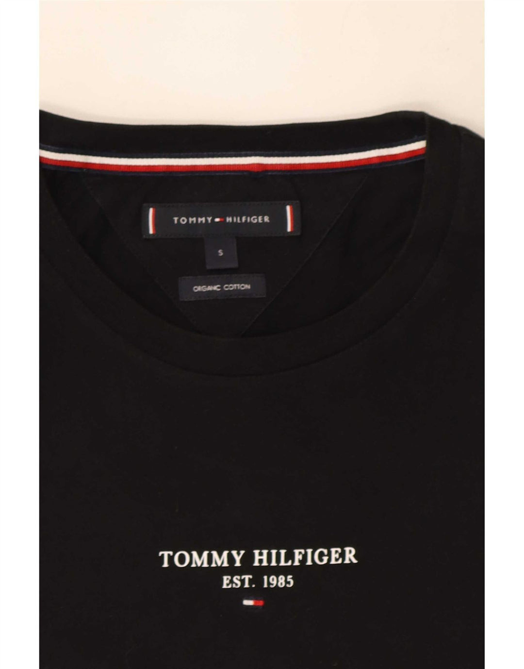 T-shirt da uomo Tommy Hilfiger Top piccola in cotone nero