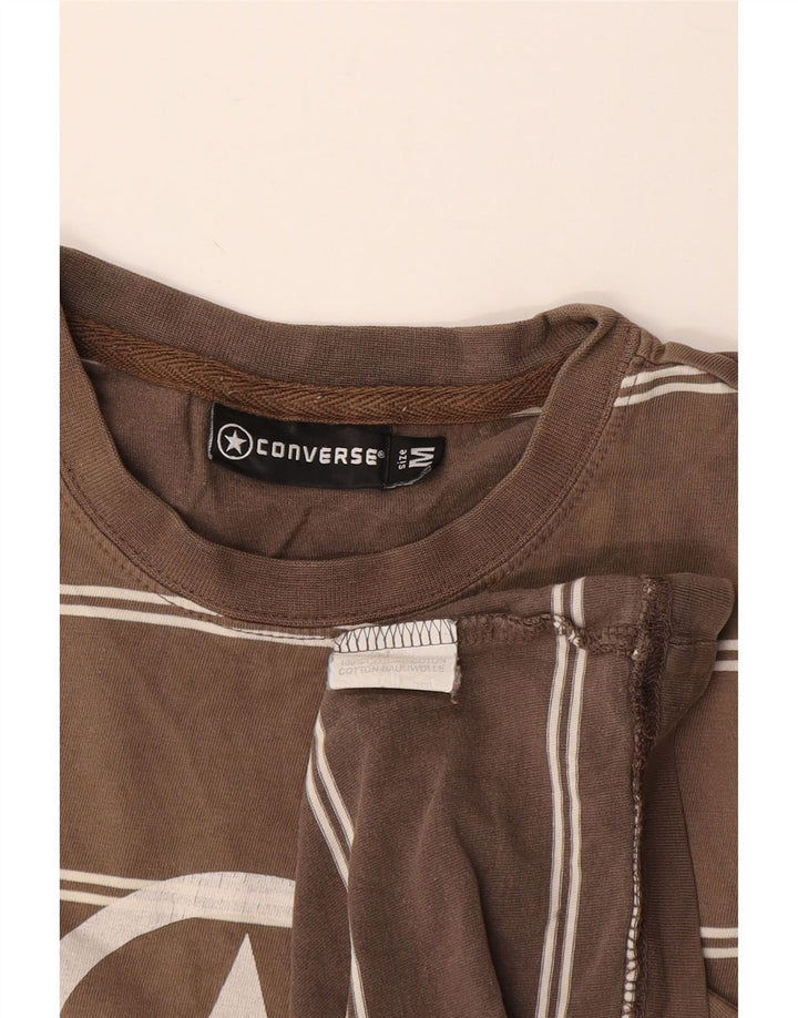 Converse T-shirt grafica da uomo Top in cotone a righe marrone medio