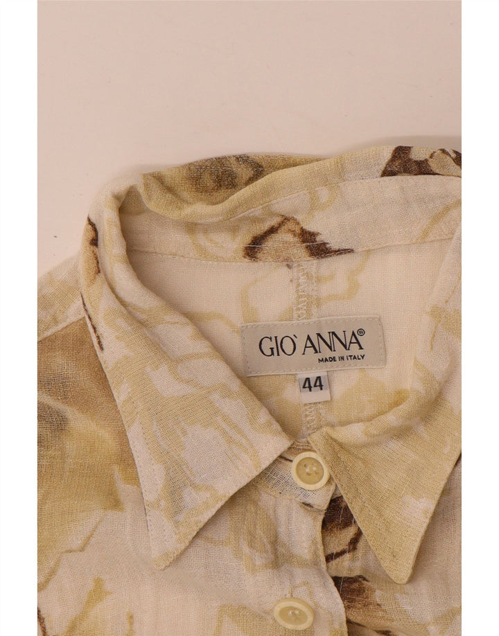 Camicia a maniche corte trasparente da donna Gio Anna IT 44 Beige medio floreale