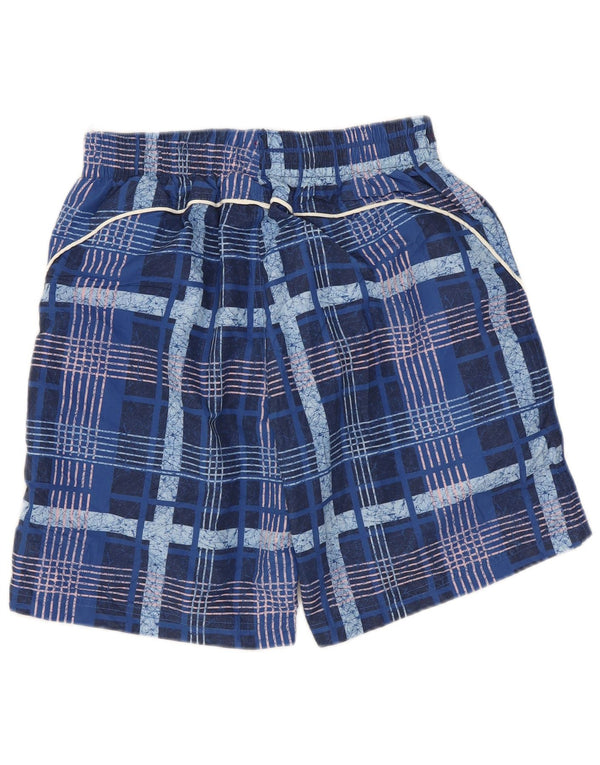 Pantaloncini da bagno ASICS da uomo a quadri piccoli blu in poliestere