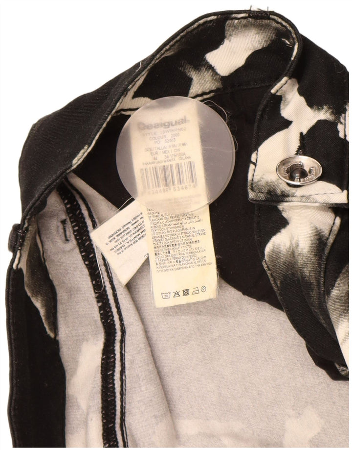 DESIGUAL Pantaloni skinny casual da donna EU 44 XL W34 L31 Nero Stampa animalier