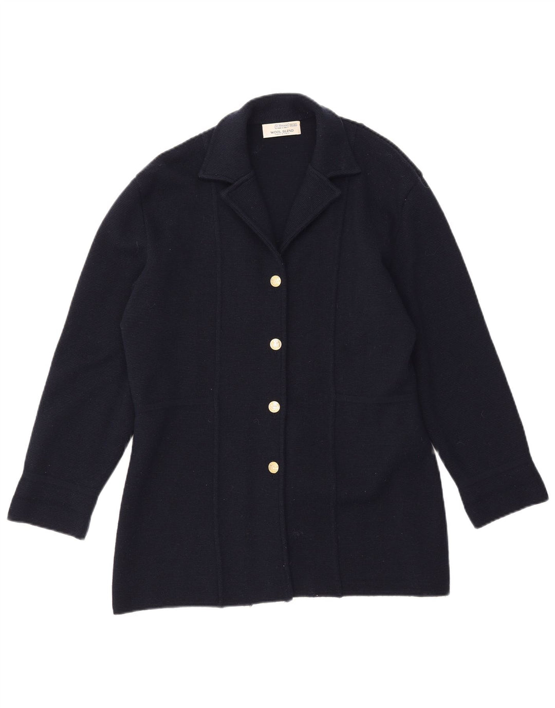 ST. BERNARD Giacca blazer a 4 bottoni da donna UK 18/20 XL Lana blu navy