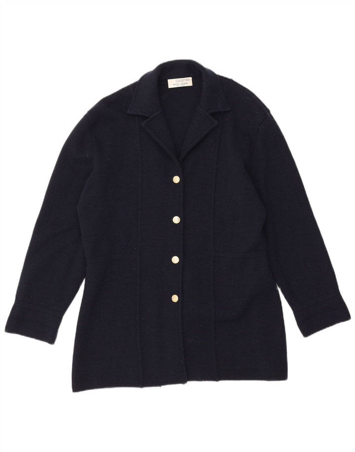 ST. BERNARD Giacca blazer a 4 bottoni da donna UK 18/20 XL Lana blu navy