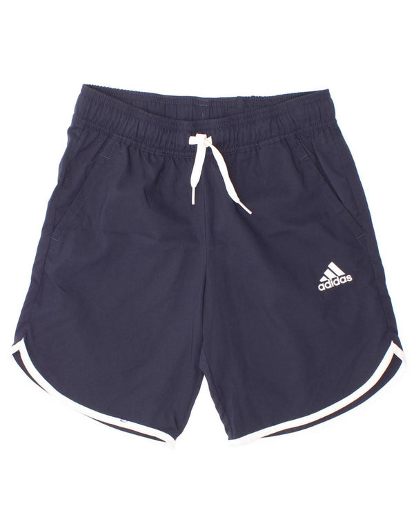 Pantaloncini sportivi Adidas Aeroready da ragazzo 9-10 anni in poliestere blu navy
