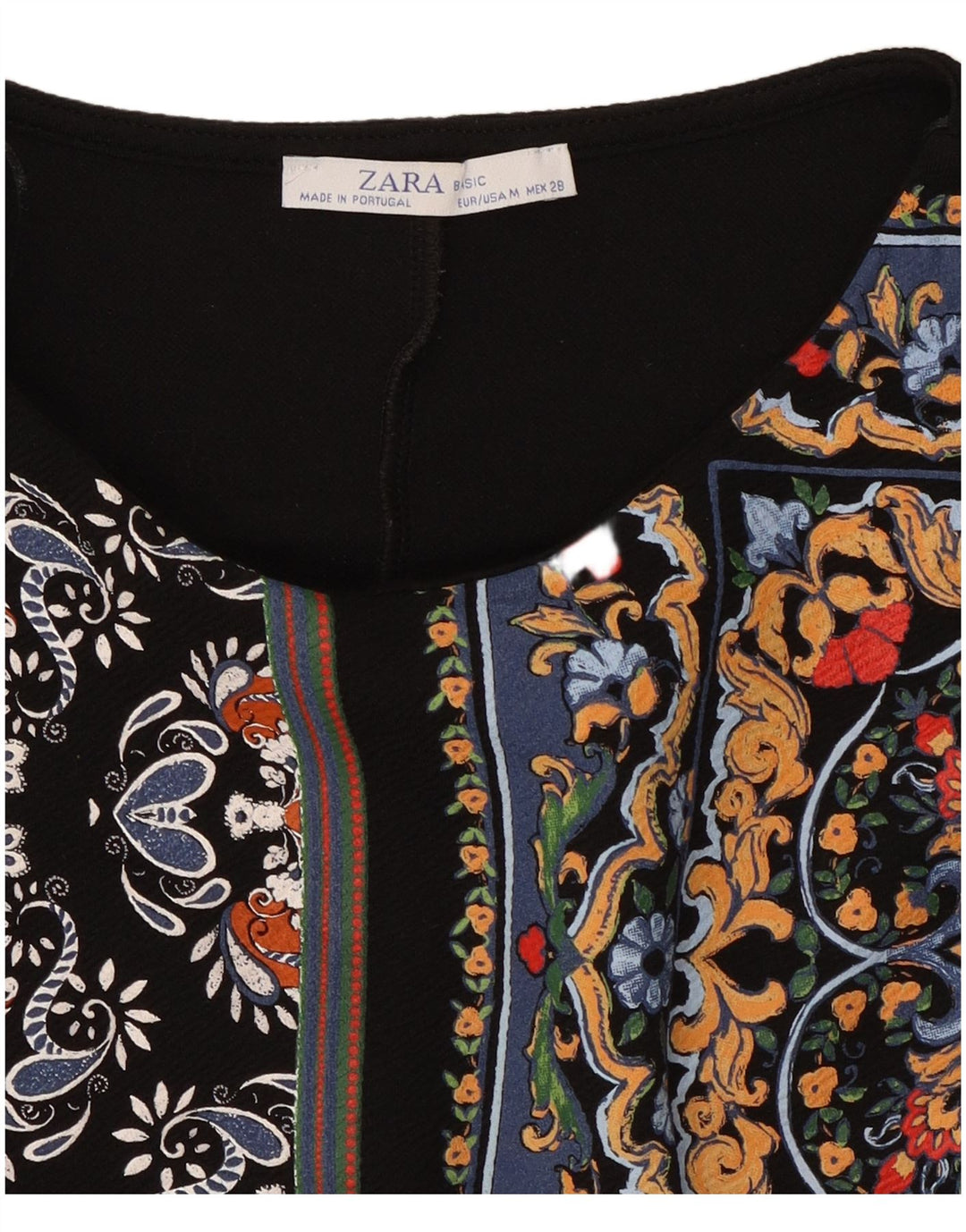 Abito caftano Zara da donna con maniche a 3/4 UK 12 patchwork nero medio