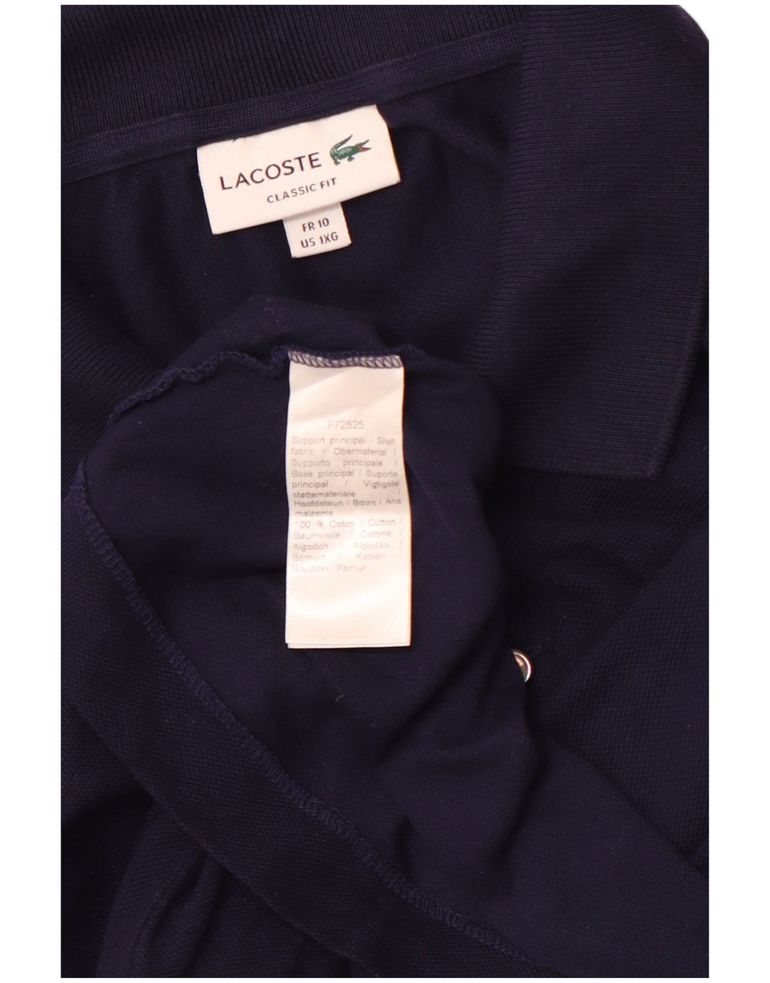 Polo LACOSTE da uomo vestibilità classica taglia 10 5XL cotone blu navy