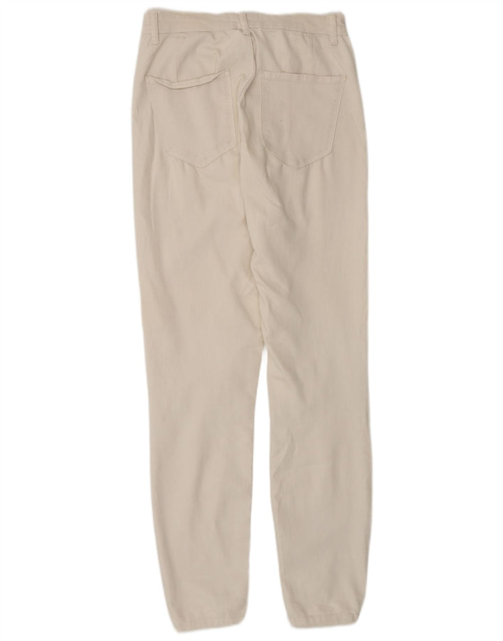 Jeans slim da donna Zara EU 38 Small W28 L29 cotone bianco sporco