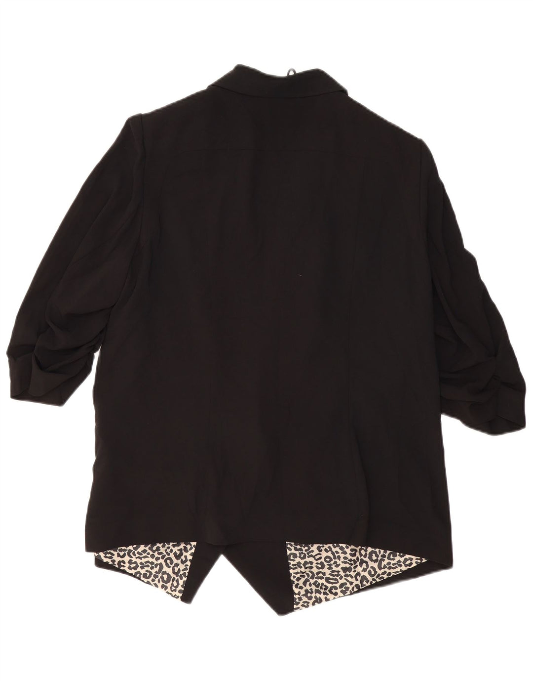 MARKS & SPENCER Giacca blazer aperta da donna con maniche a 3/4 UK 20 2XL Nera