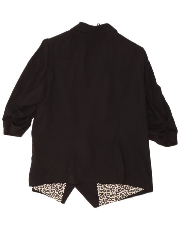 MARKS & SPENCER Giacca blazer aperta da donna con maniche a 3/4 UK 20 2XL Nera