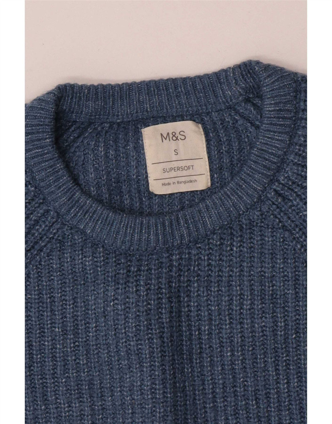 Maglione maglione girocollo da uomo Marks & Spencer piccolo blu Fair Isle