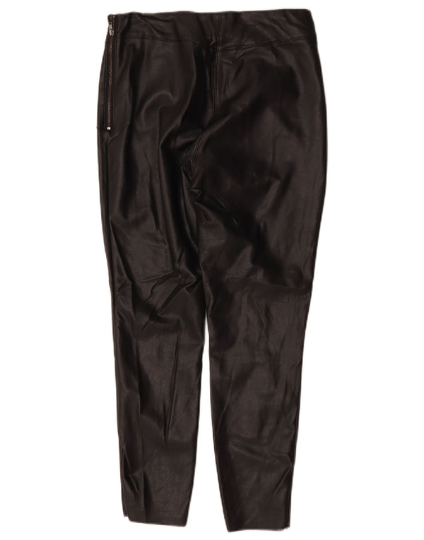 Topshop Pantaloni da donna slim in ecopelle a vita alta taglia 10 W26 L25 neri