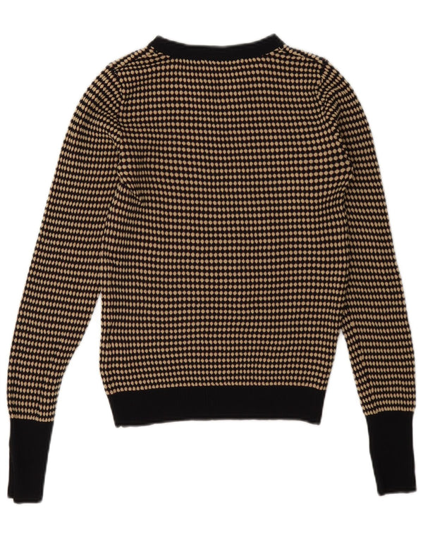 Maglione corto girocollo da donna Zara UK 12 Marrone medio geometrico