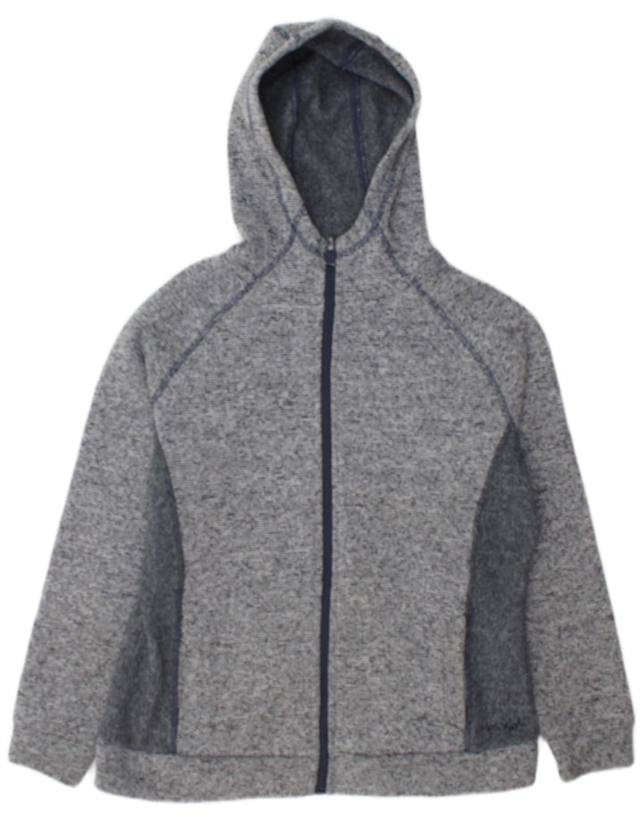 Maglione con cappuccio e zip da donna Weird Fish UK 14 Grande poliestere screziato grigio