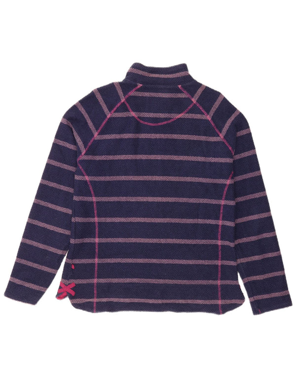 Felpa con zip 1/4 da donna Weird Fish UK 14 media a righe blu navy