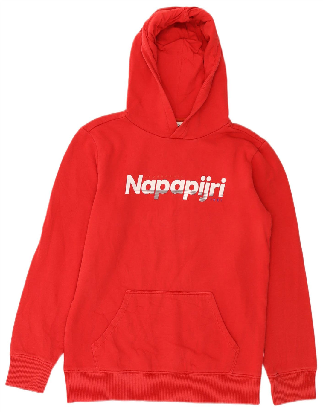 Maglione con cappuccio grafico per ragazzi NAPAPIJRI 13-14 anni in cotone rosso