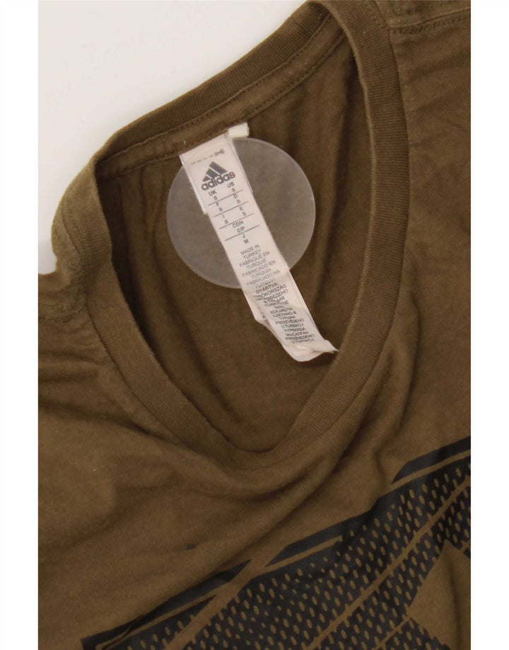 T-shirt grafica da uomo Adidas Top piccola in cotone kaki