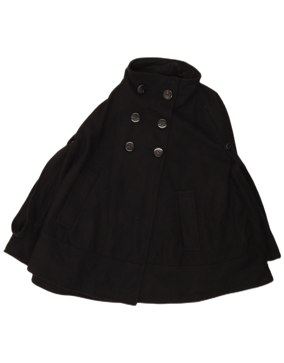 Cappotto a mantella doppiopetto da donna Zara UK 16 grande nero