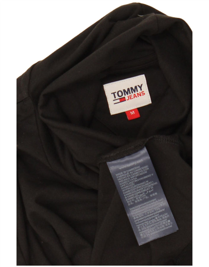 Tommy Hilfiger Donna Graphic Top Manica Lunga UK 14 Medio Nero Poliestere