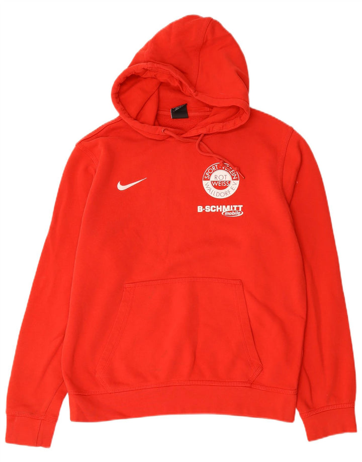 Felpa con cappuccio grafica Nike da uomo in cotone rosso medio